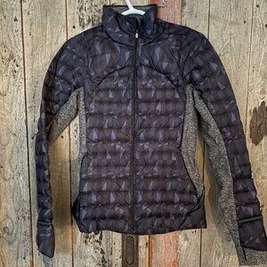 lululemon athletica Geometric Black and Gray Puffer Jacket